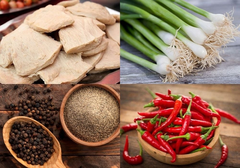 Nguyên liệu làm sườn non chay kho tiêu