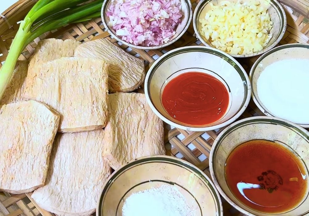 Chuẩn bị nguyên liệu làm sườn non chay rim mặn ngọt