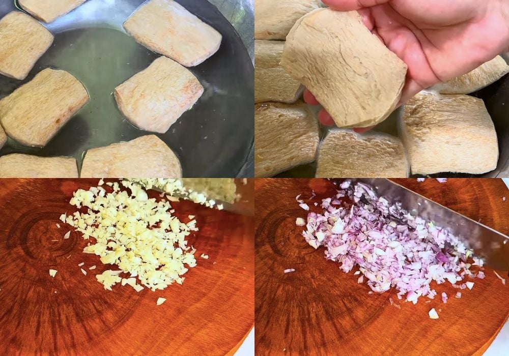 Sơ chế nguyên liệu làm sườn non chay rim mặn ngọt
