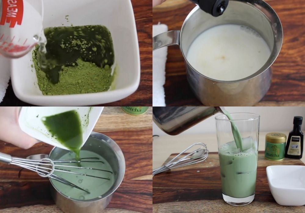 Các bước làm matcha latte kiểu Starbucks