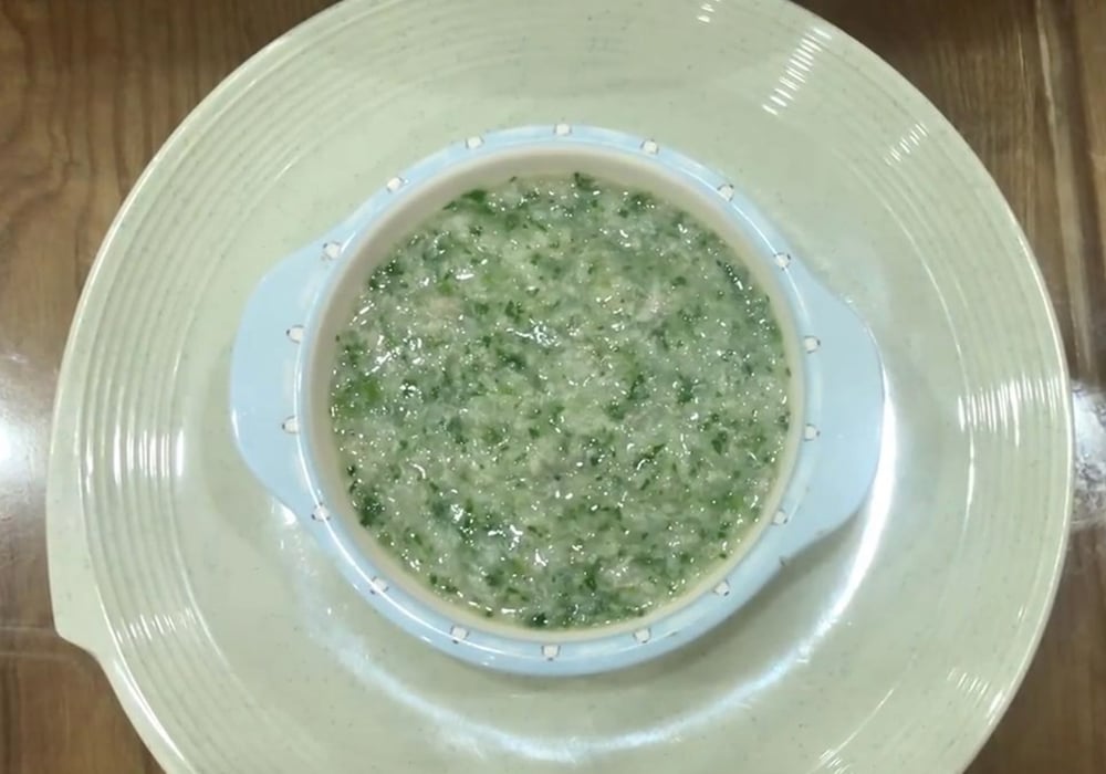 Cháo ếch rau mồng tơi