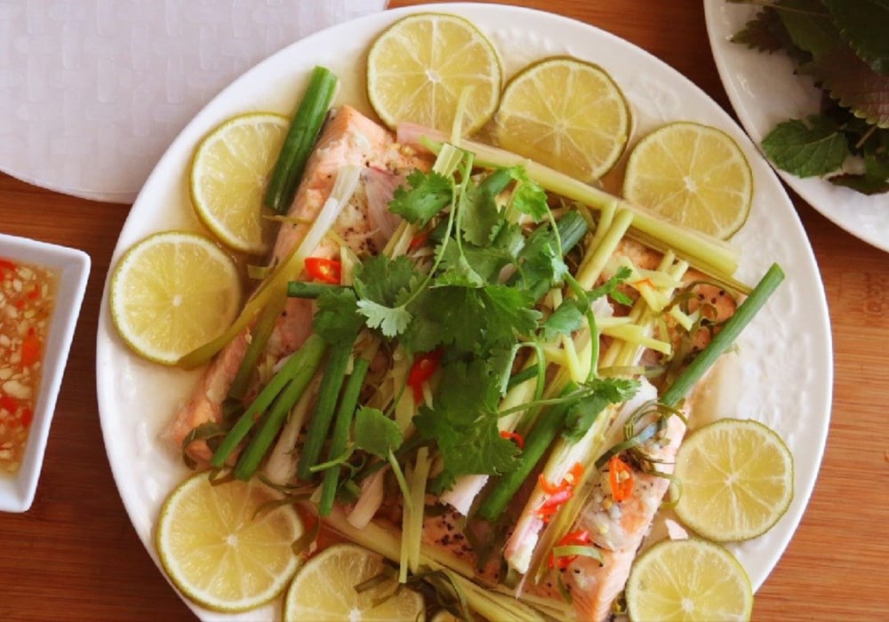 Cá hồi hấp
