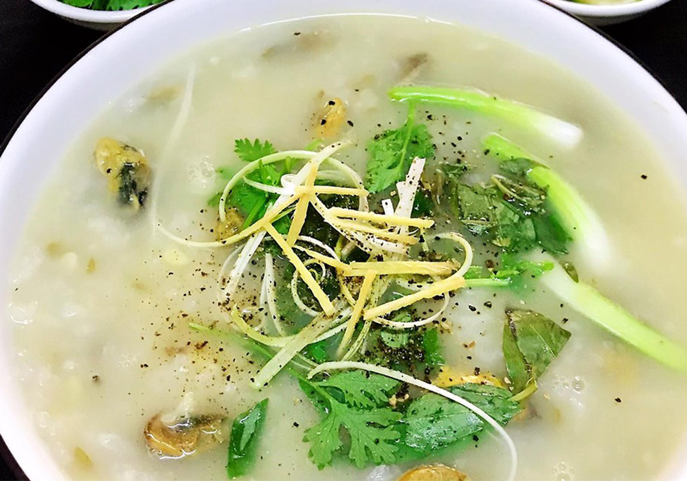 Cháo vẹm đậu xanh