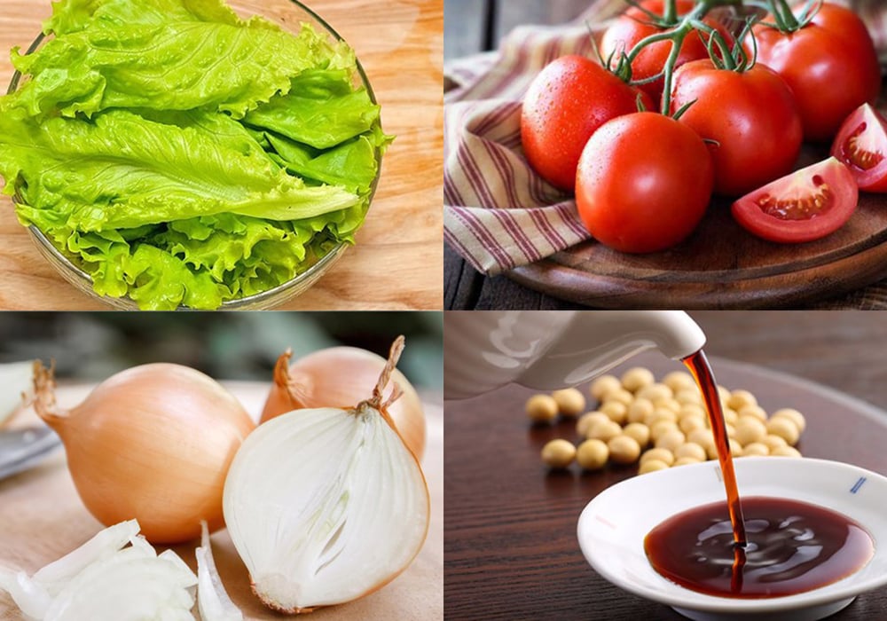 Nguyên liệu làm xà lách salad trộn chay