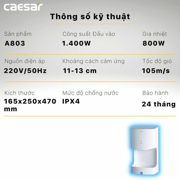Máy sấy tay Caesar A803 - Bùi Minh