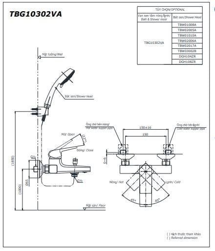 Bộ sen tắm nóng lạnh TOTO TBG10302VA/TBW15CE0A - Bùi Minh
