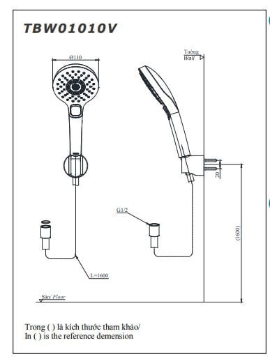 Bộ sen tắm nóng lạnh TOTO TBG07302VA/TBW01010V - Bùi Minh