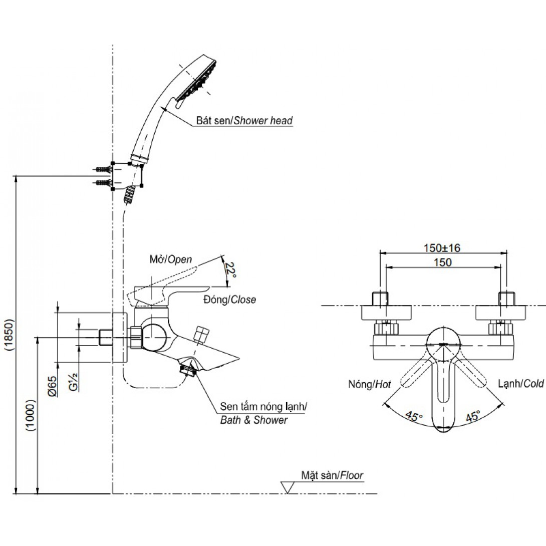 Bản vẽ sen tắm Toto TBS01302V/DGH104ZR