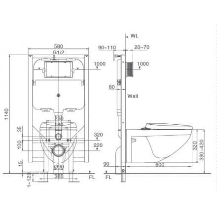 Bàn cầu treo tường Inax AC-23P+CW-KA22AVN - Bùi Minh