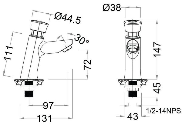 Vòi lavabo lạnh bán tự động Caesar B054CU - Bùi Minh