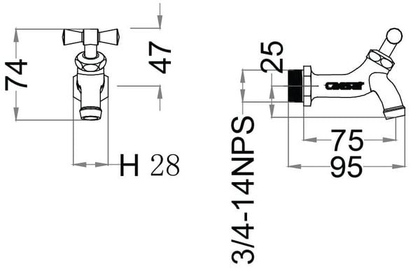 Vòi 1 đường lạnh Caesar W035-1 - Bùi Minh