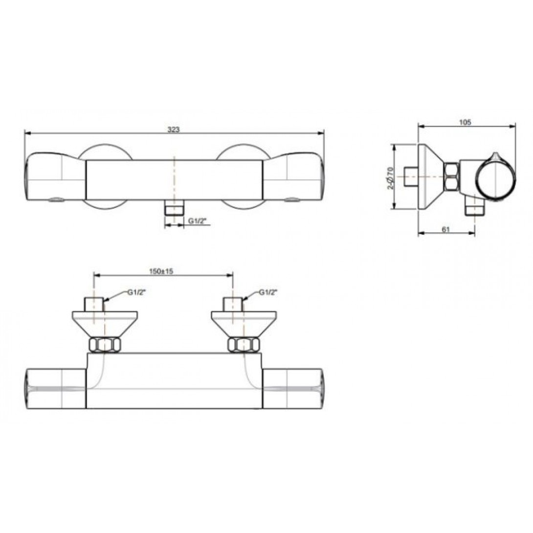 Bản vẽ Sen tắm American Standard WF-4950