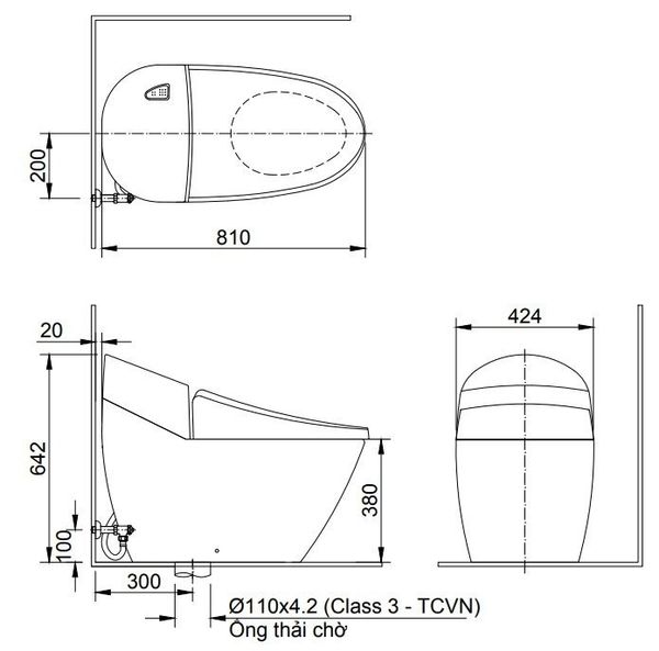 Bàn cầu 1 khối Inax AC-2700+CW-H18VN - Bùi Minh