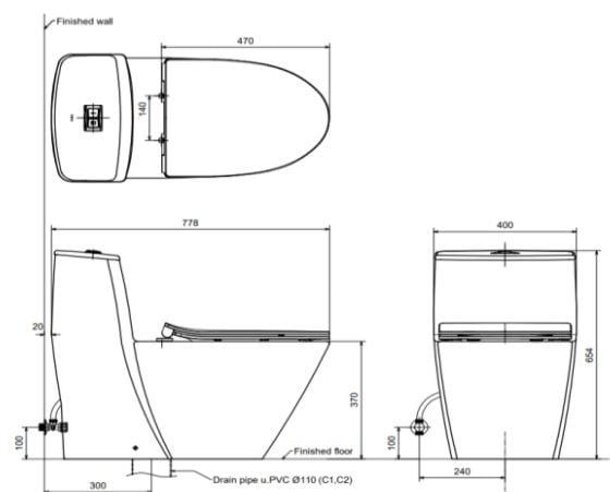 Bàn cầu 1 khối Inax AC-919R+CW-KA22AVN - Bùi Minh