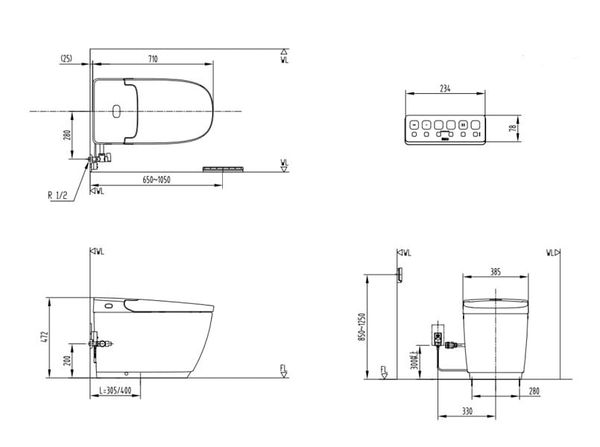 bàn cầu điện tử&nbsp;Inax&nbsp;AC-819VN Bùi Minh
