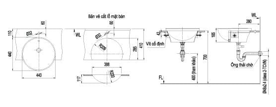 Chậu rửa dương bàn Inax L-333V - Bùi Minh