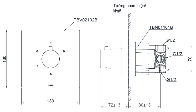 Van chuyển hướng cho sen nhiệt độ TOTO TBV02102B - Bùi Minh