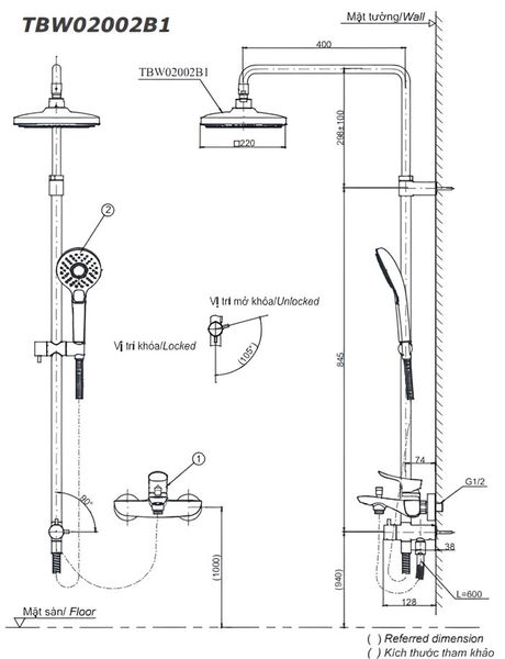 Bộ sen cây Toto TBW02002BA/TBG02302VA/TBW02017A - Bùi Minh