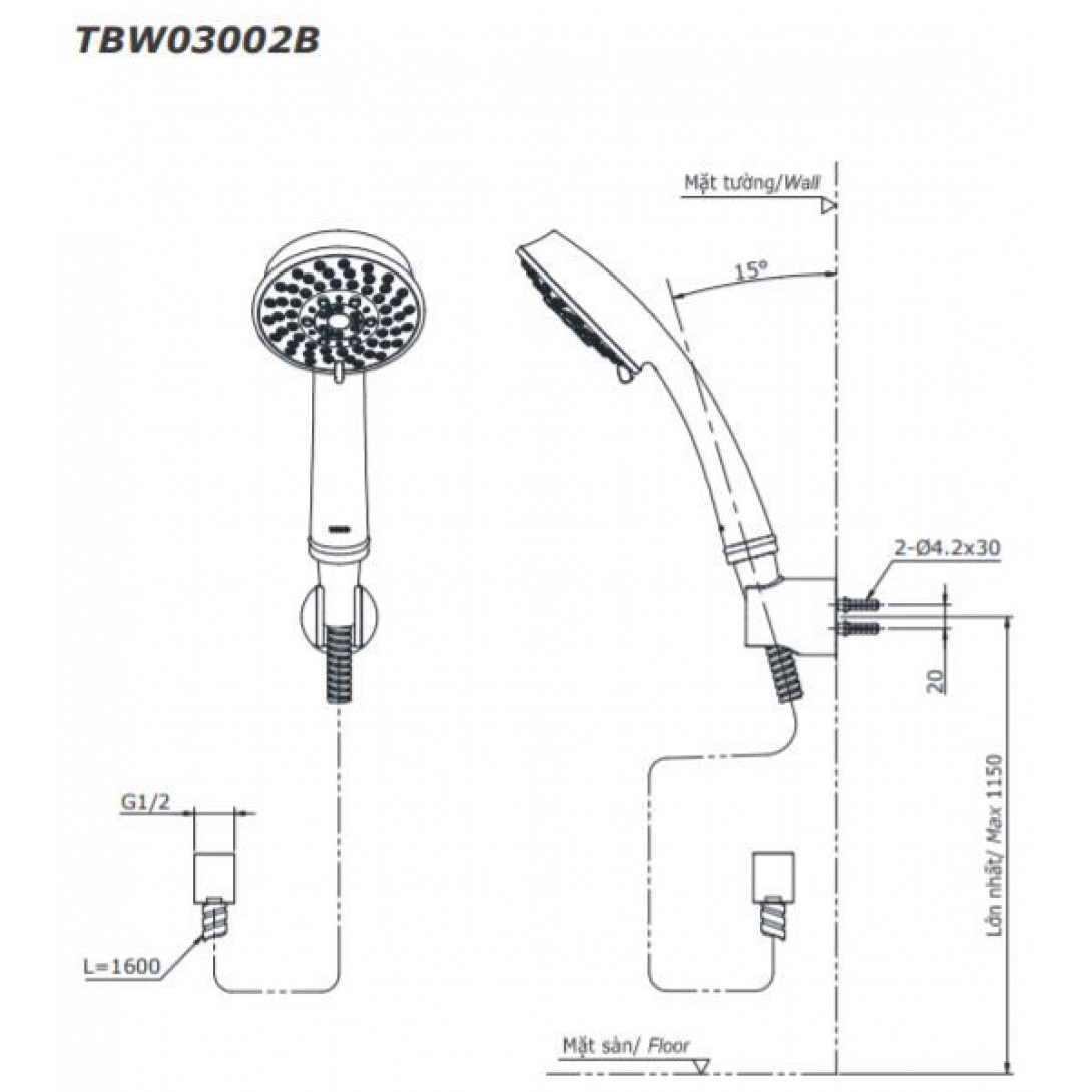 Bản vẽ&nbsp;Bát sen Toto TBW03002B