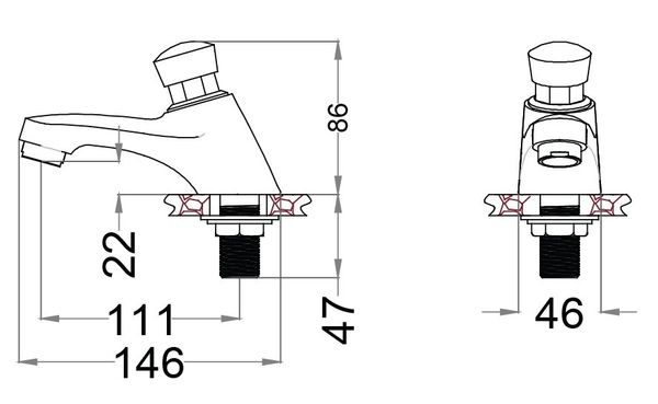 Vòi lavabo lạnh Caesar B053CU - Bùi Minh