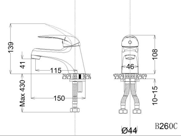 Vòi lavabo nóng lạnh Caesar B260CP - Bùi minh