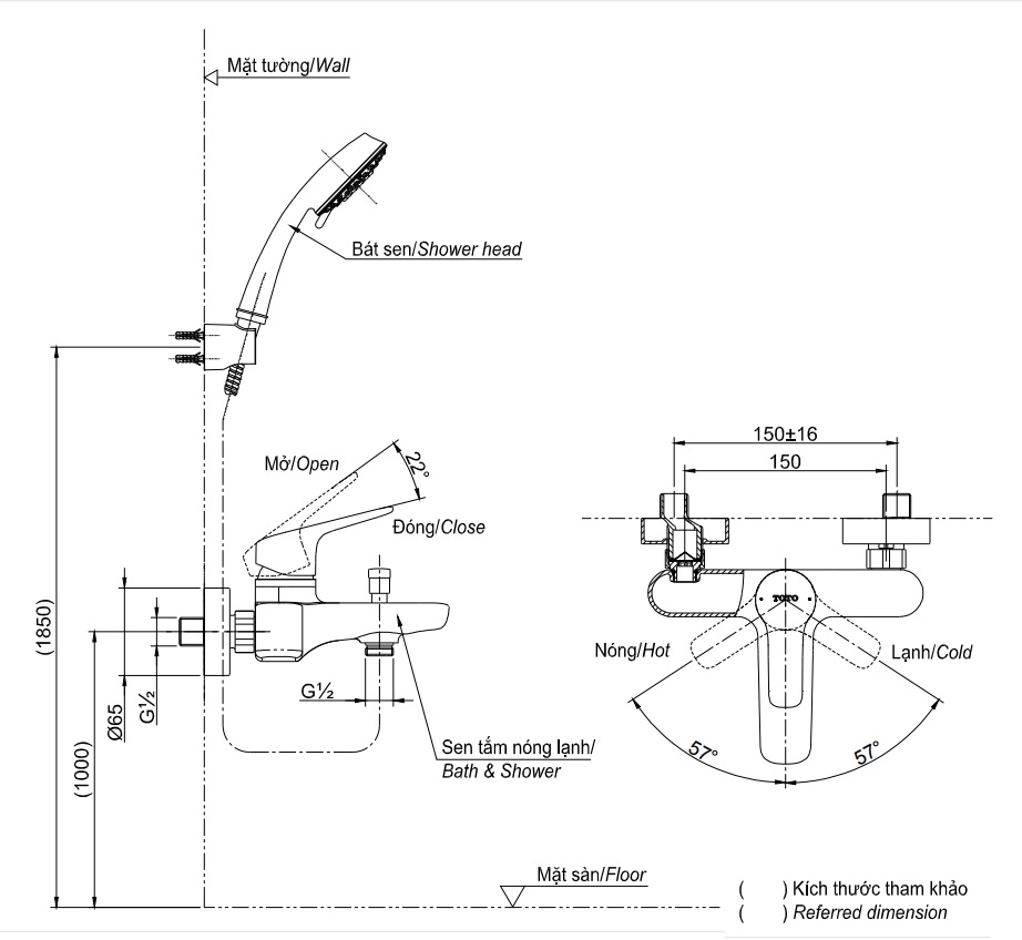 Bản vẽ Bát sen tay Toto TBW02005V