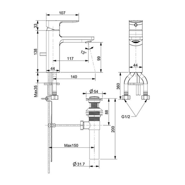 Vòi chậu nóng lạnh American Standard WF-1301MB - Bùi Minh