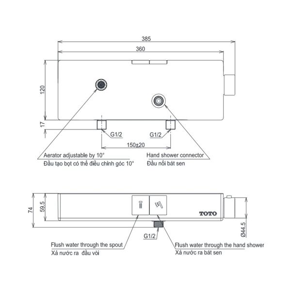 bộ sen tắm nhiệt độ TOTO TBV10400V/TBW09010V - Bùi Minh