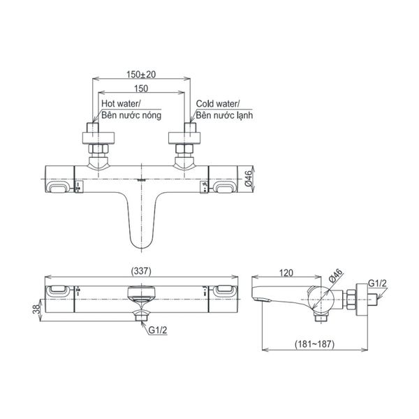 Bộ sen tắm nhiệt độ TOTO TBV09400V/TBW09010V- Bùi Minh