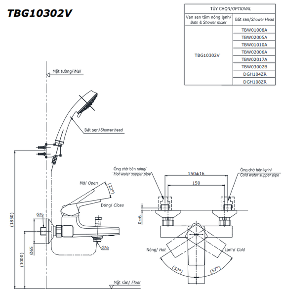 Sen tắm nóng lạnh TOTO TBG10302VA - Bùi Minh