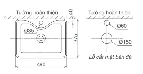Chậu rửa dương bàn Viglacera V72 - Bùi Minh