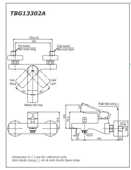 Bộ sen tắm nóng lạnh TOTO TBG13302A/TBW15CE0A - Bùi Minh