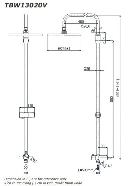 Bộ sen tắm TOTO TBW13020V/TVSM104NSR - Bùi Minh