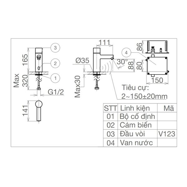 Vòi chậu cảm ứng Viglacera VG1023 - Bùi Minh
