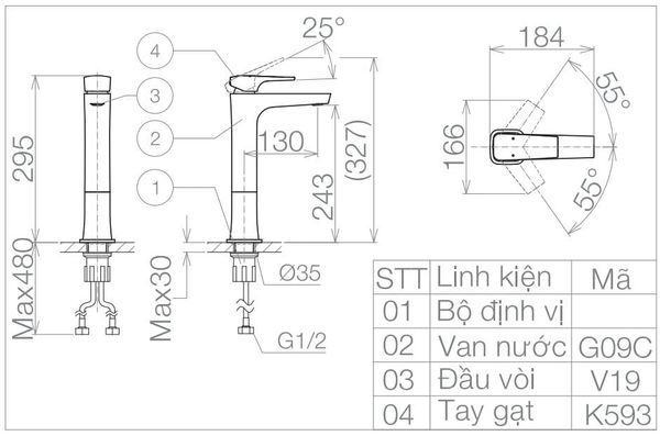 Vòi chậu Viglacera VG143.1 - Bùi Minh