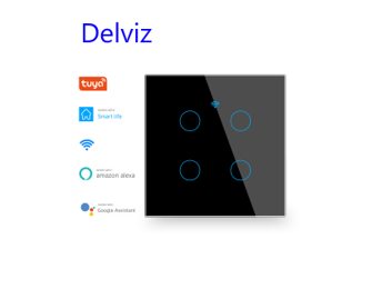 Công Tắc Cảm Ứng 4 Nút WiFi DZ-CM1K-34 – Mặt Kính Cường Lực Cao Cấp – Điều Khiển Thông Minh 4 Nhóm Thiết Bị Qua App, Âm Tường DELVIZ Từ Chima Việt Nam – Nhà Phân Phối Chính Hãng Độc Quyền DELVIZ Tại Việt Nam