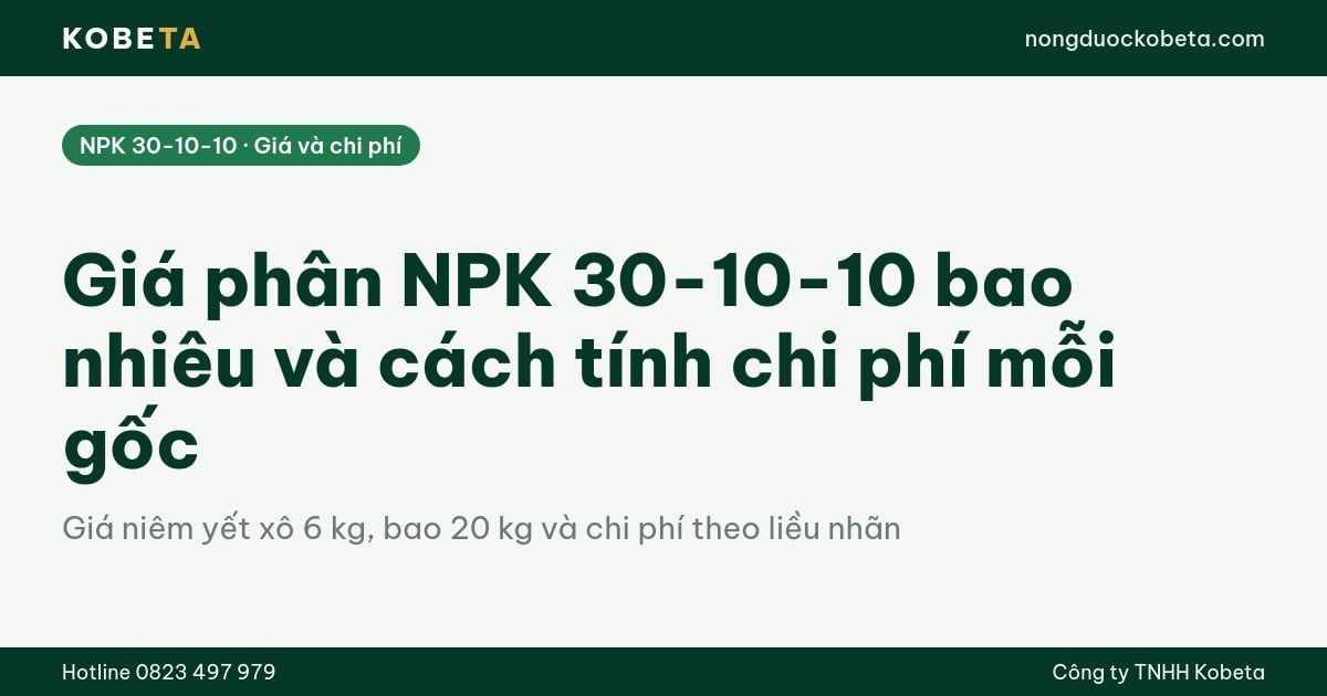 Giá phân NPK 30-10-10 bao nhiêu và cách tính chi phí mỗi gốc