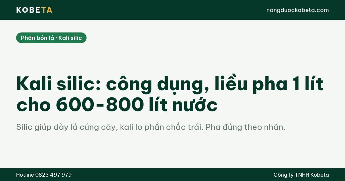 Kali silic: công dụng, liều pha 1 lít cho 600-800 lít nước