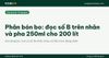 Phân bón bo: đọc số B trên nhãn và pha 250ml cho 200 lít