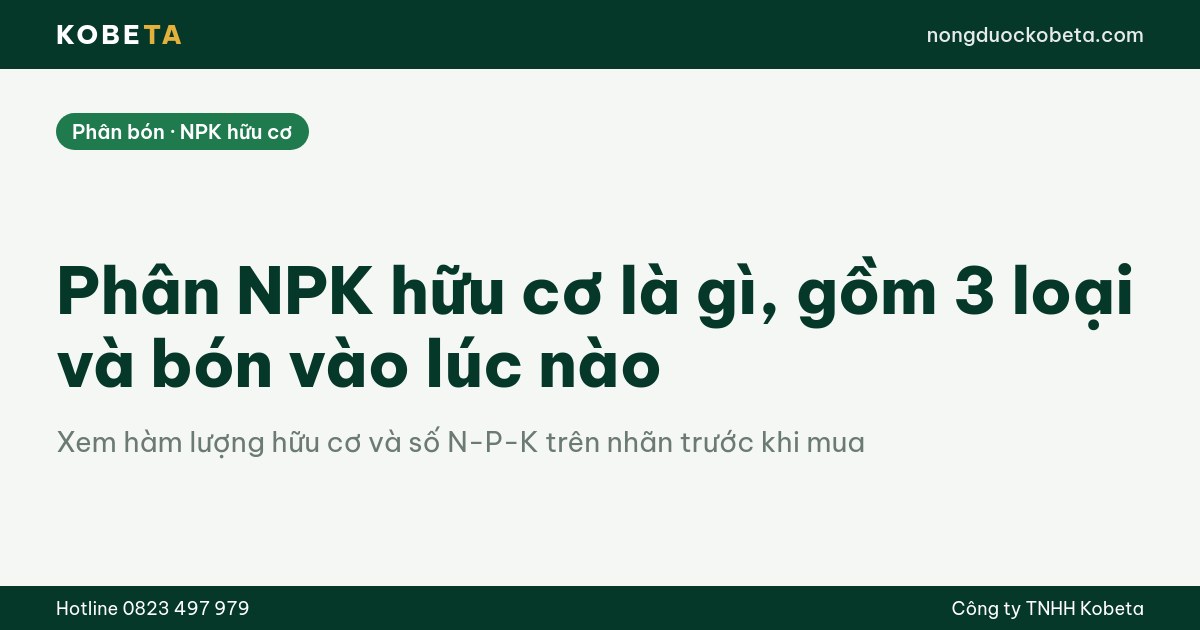 Phân NPK hữu cơ là gì, gồm 3 loại và bón vào lúc nào