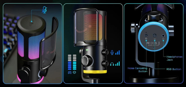 Microphone USB FIFINE AmpliGame AM6 dành cho gamer
