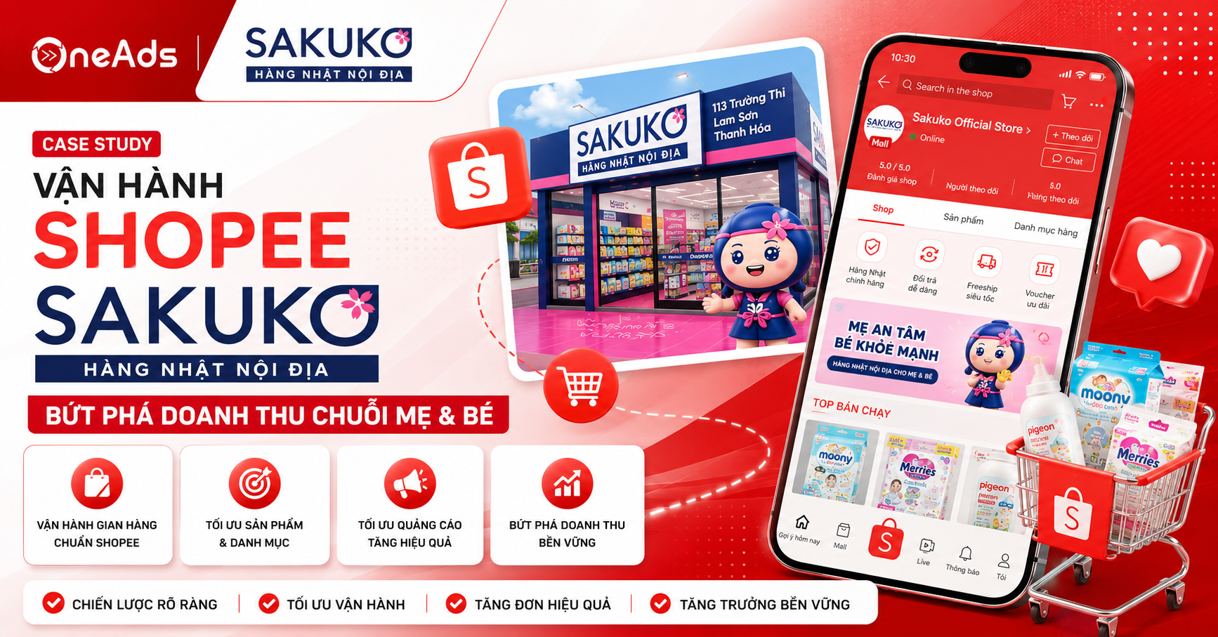 Vận hành Shopee Sakuko - Bứt phá doanh thu chuỗi Mẹ & Bé