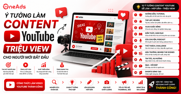 Ý tưởng làm Content YouTube triệu view cho người mới bắt đầu