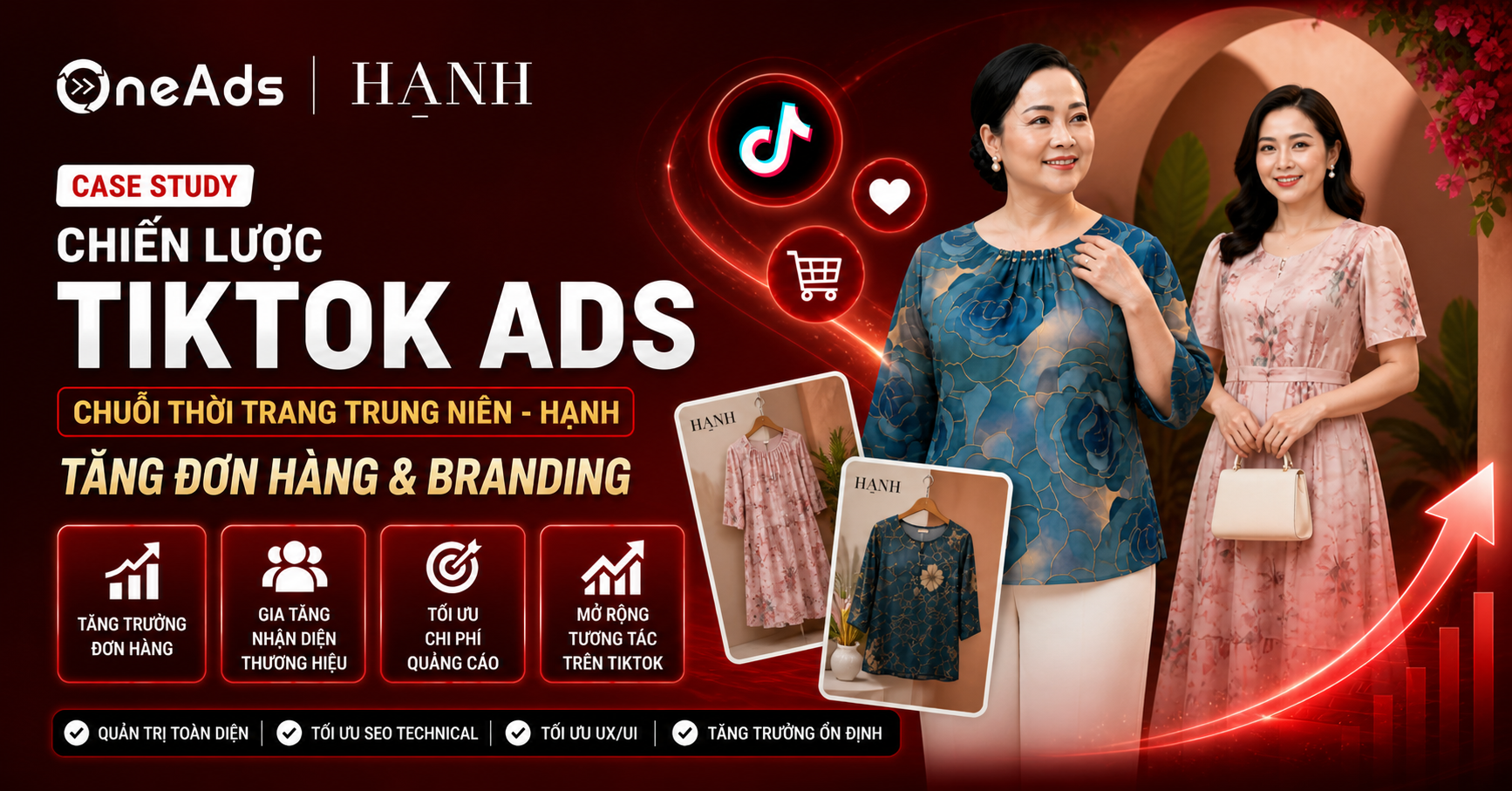 Chiến lược TikTok Ads chuỗi thời trang trung niên - Tăng đơn hàng & branding cho Hạnh