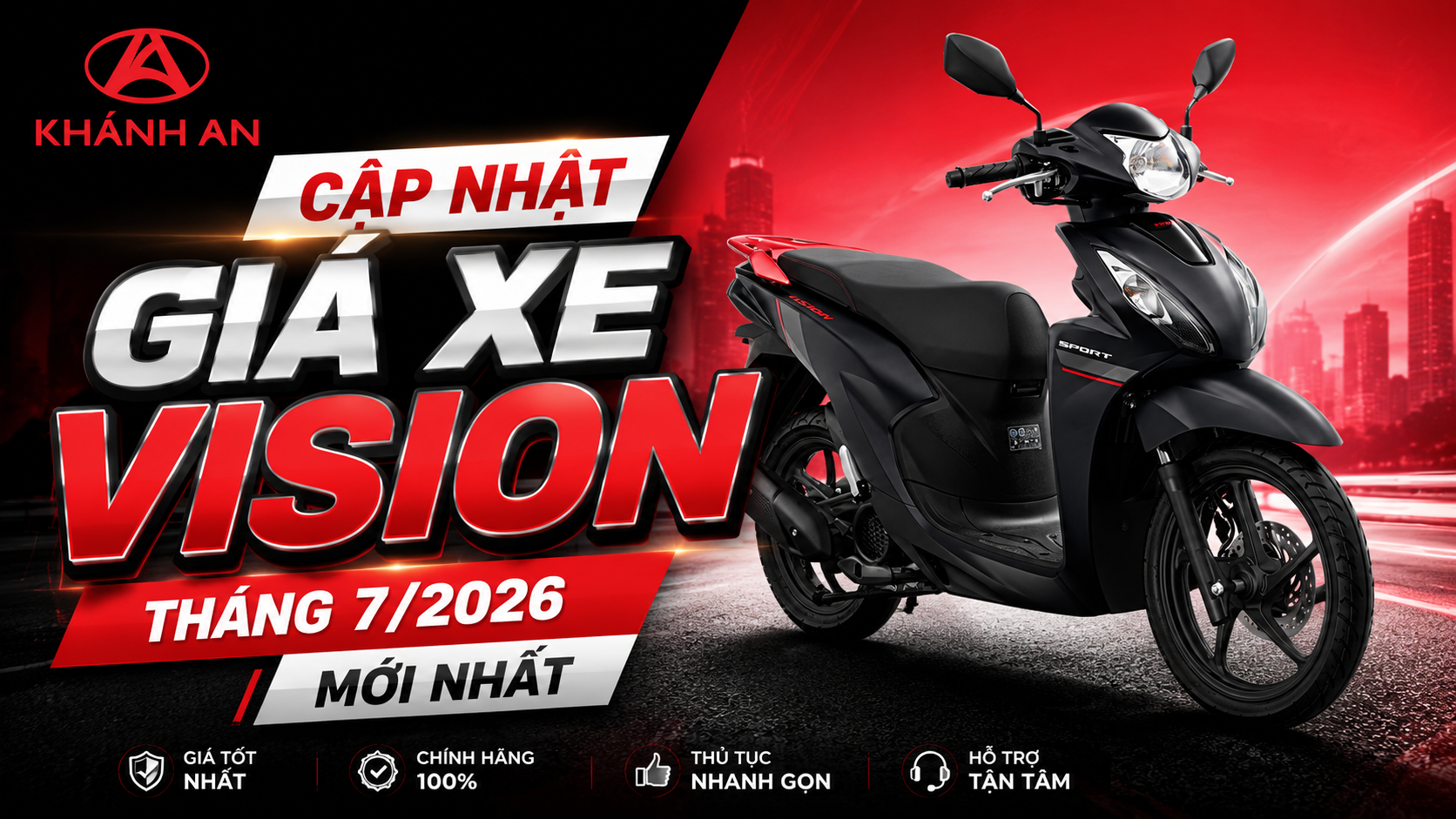 Cập Nhật Giá Xe Vision Tháng 7/2026 Mới Nhất