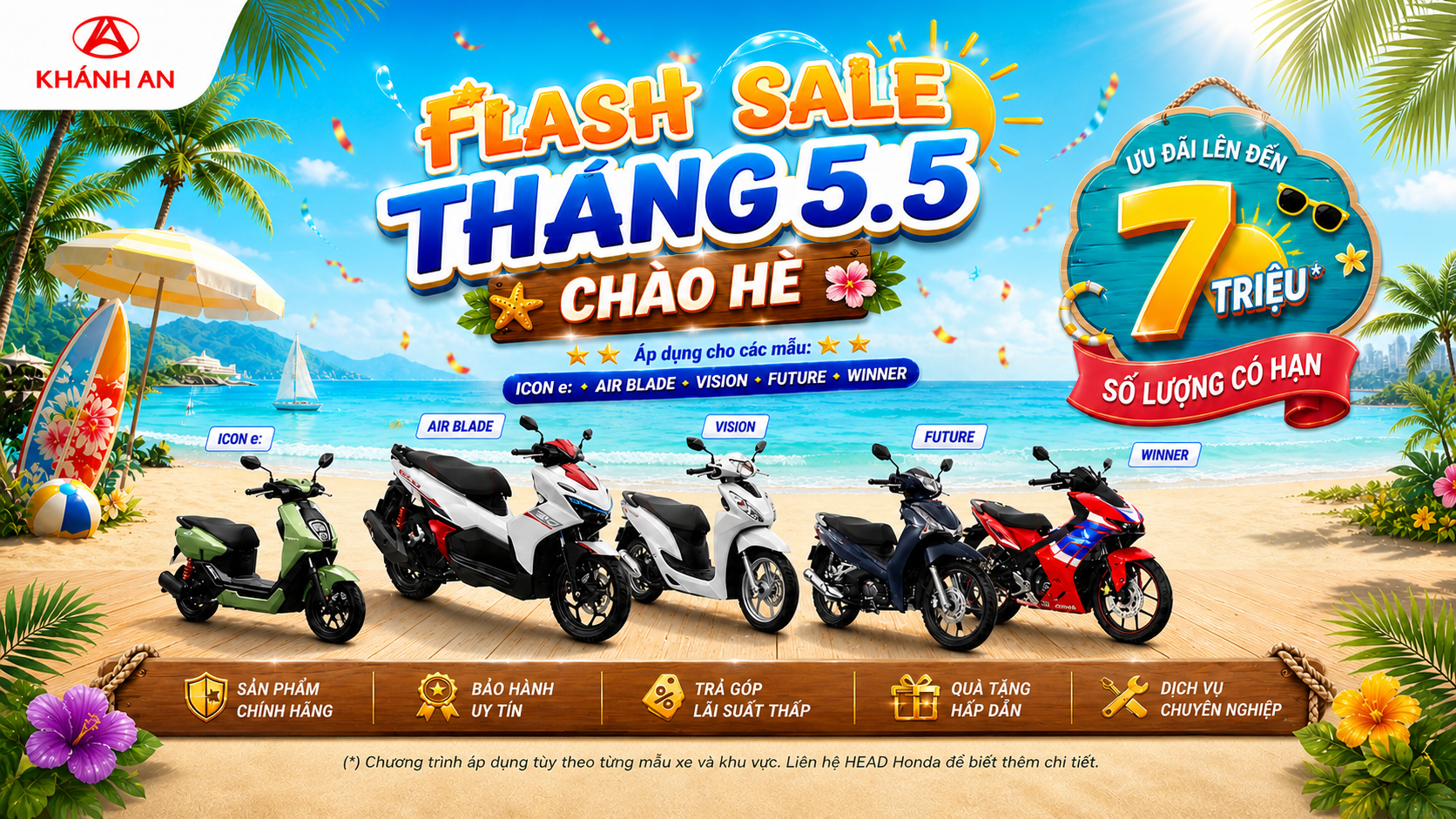 Flash Sale Tháng 5 Tại HEAD Khánh An: Trả Góp 0đ, Quà Khủng