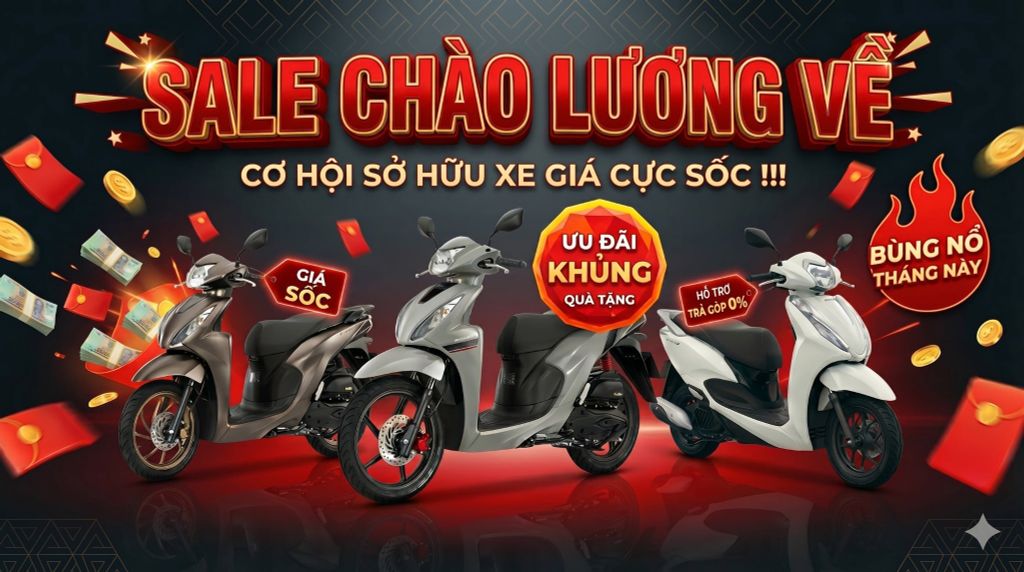 Sale Chào Lương Về: Mua Xe Honda Giảm Sâu & Tặng Xăng Đầy Bình