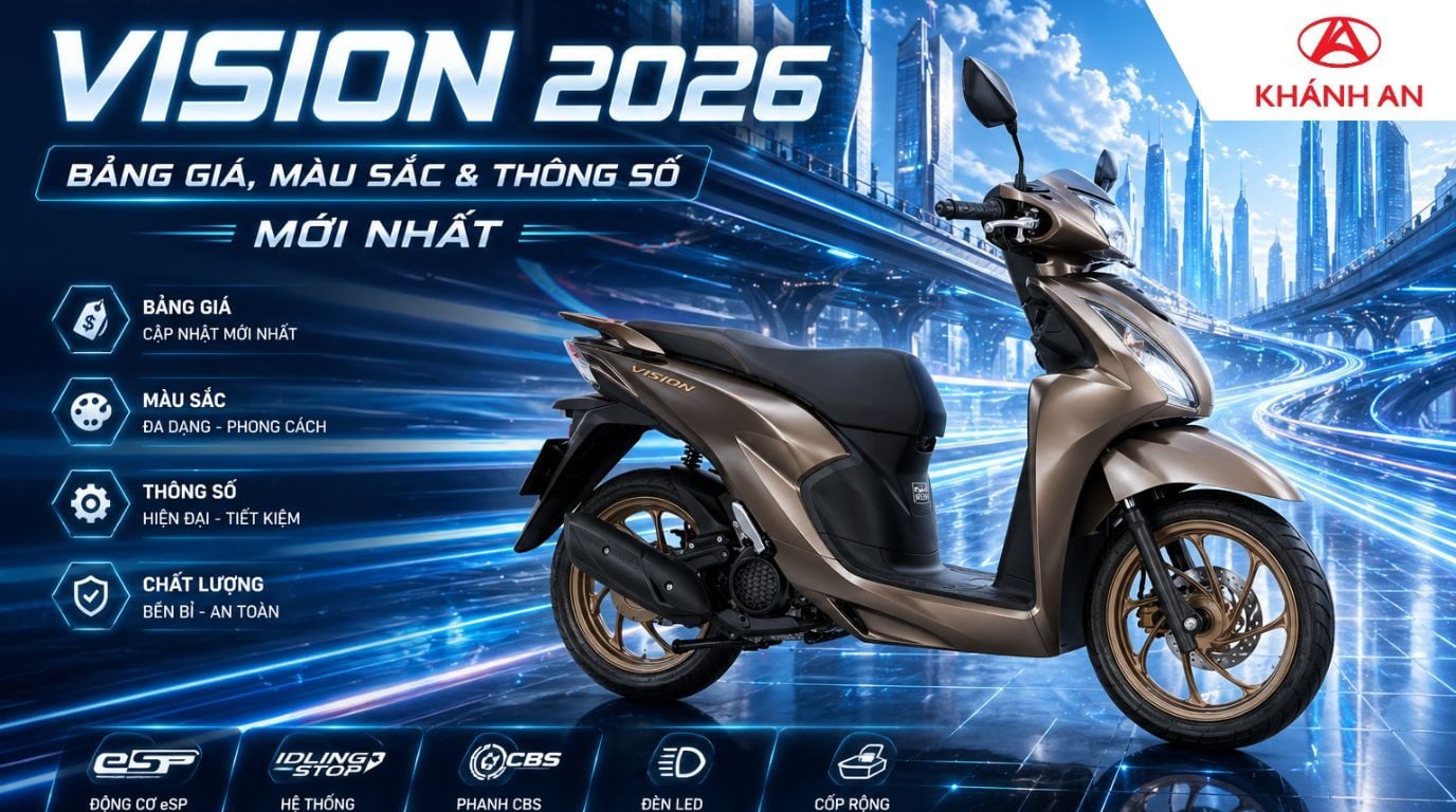 Giá Xe Vision 2026 Mới Nhất Hôm Nay (05/2026): Bảng Giá & Lăn Bánh Từng Phiên Bản