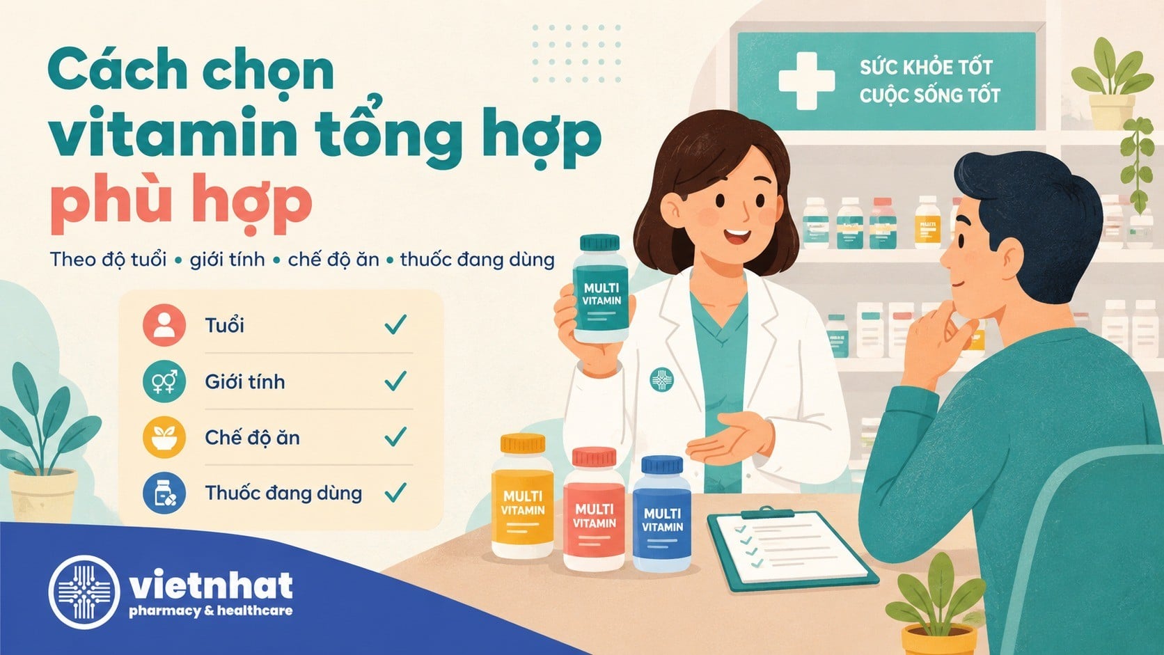 Cách chọn vitamin tổng hợp phù hợp với từng độ tuổi và nhu cầu