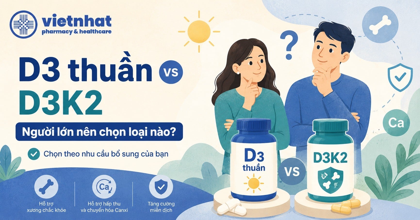 D3 Thuần vs D3K2: Người Lớn Nên Chọn Loại Nào?